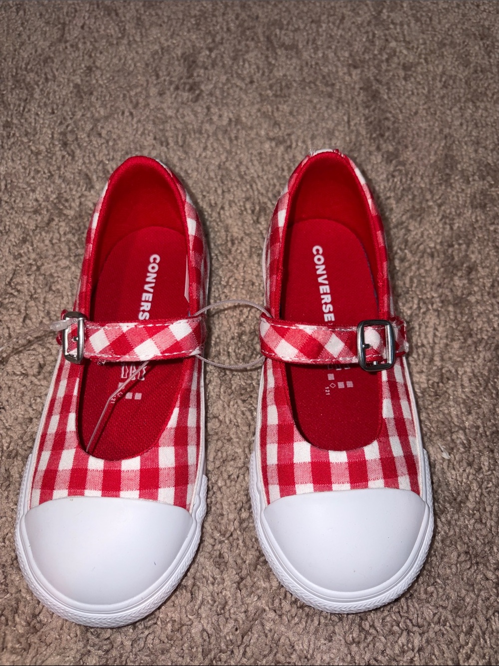 Converse Kids Red and White Gingham Mary Jane Sneakers NWOT